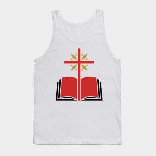 Cross of the Lord Jesus Christ and an open bible. Tank Top